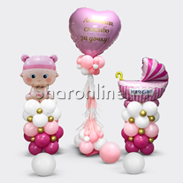 Композиция из шаров "Любимая, спасибо за дочку!"