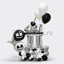 Композиция из шаров "Marshmello" с цифрой