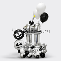 Композиция из шаров "Marshmello" с цифрой
