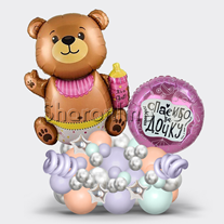 Композиция из шаров "Медвежонок" для девочки