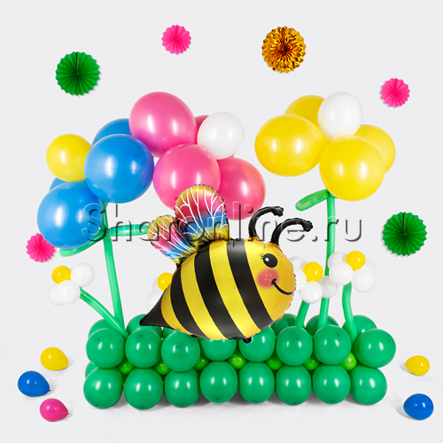 Композиция из шаров "Пчелка на лугу" - изображение 1