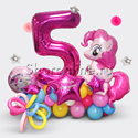 Композиция из шаров "Пинки Пай" с цифрой - изображение 1