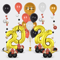 Композиция из шаров "Праздничная дата" черно-золотая - изображение 1