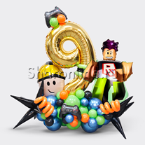Композиция из шаров "Roblox" с цифрой