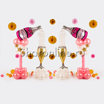 Композиция из шаров "Розовое шампанское"