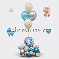 Композиция из шаров "С рождением сыночка!"