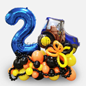 Композиция из шаров "Синий трактор" с цифрой - изображение 1