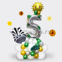 Композиция из шаров "Веселая Зебра" с цифрой - изображение 1