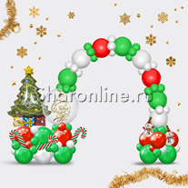Композиция с аркой из шаров "Новогодняя елочка"