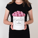 Коробка Mini White с лиловыми розами - изображение 2