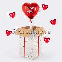 Коробка-сюрприз "I Love You" Сердце красное