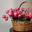 Корзина с тюльпанами "Малиновые облачка" - изображение 2