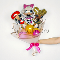 Крафт-букет из шаров "Куклы LOL"