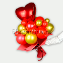 Крафт-букет из шаров "Золотое сердце" - изображение 1