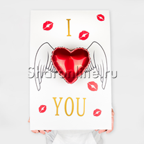 Крафт-открытка из шаров "I love you"