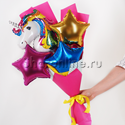Крафт-букет из шаров "Радужный единорог" - изображение 1