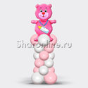 Медвежонок розовый на столбике - изображение 1