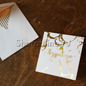 Мини-открытка "Поздравляю" золото 70x70 мм - изображение 2