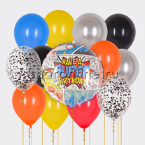 Набор из шаров "С Днем рождения" комиксы 25 см