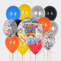Набор из шаров "С Днем рождения" комиксы 25 см - изображение 1