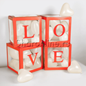 Набор коробок для шаров "Love" Красный 30*30*30 см - изображение 2