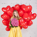 Набор "Сердечки 30 см + букет розовых роз" Стандарт - изображение 1