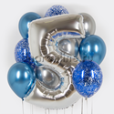 Набор шаров "Синий блеск" с цифрой - изображение 2
