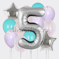 Набор шаров "Альпийское сияние" с цифрой