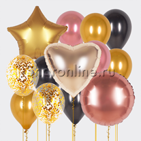 Набор шаров "Графитовое сердце" 25 см