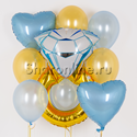 Набор шаров "Кольцо с бриллиантом" голубой - изображение 1