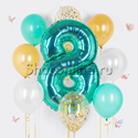Набор шаров "С 8 марта" тиффани с конфетти - изображение 1