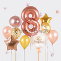 Набор шаров "С 8 марта" в розовом золоте - изображение 1