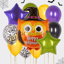 Набор шаров "Сова Волшебница" Happy Halloween