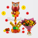 Набор "Стойка из шаров Умный совёнок + Букет цветов "Осенний вальс" - изображение 1