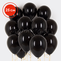 Облако черных матовых шариков 25 см