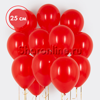 Облако красных матовых шариков 25 см
