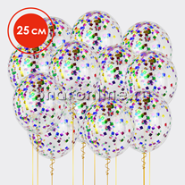 Облако с квадратным разноцветным конфетти 25 см
