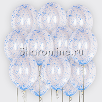 Облако шариков с синим пенопластовым конфетти
