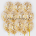 Облако шариков с золотым конфетти в виде хлопьев - изображение 1