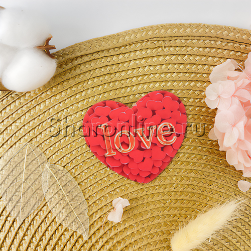 Открытка-валентинка "Love сердечки" 6,8*6,2 см - изображение 1