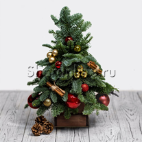 Рождественская ёлочка в красно-золотой гамме