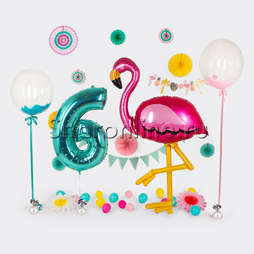 Сет из шаров на День рождения "Фламинго" - изображение 1