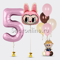 Сет из шаров "Плюшевый эльф" с цифрой