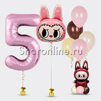 Сет из шаров "Плюшевый эльф" с цифрой