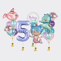 Сет из шаров "Сказочная русалочка" с цифрой