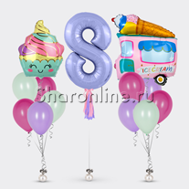 Сет из шаров "Вкусный десерт" с цифрой