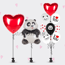 Сет из шаров "Влюбленный панда"