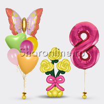 Сет из шаров "Желтая роза"