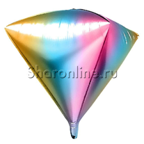 Шар 3D Алмаз Радужный 44 см