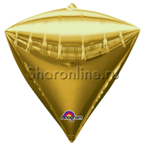 Шар 3D Алмаз Золотой 44 см